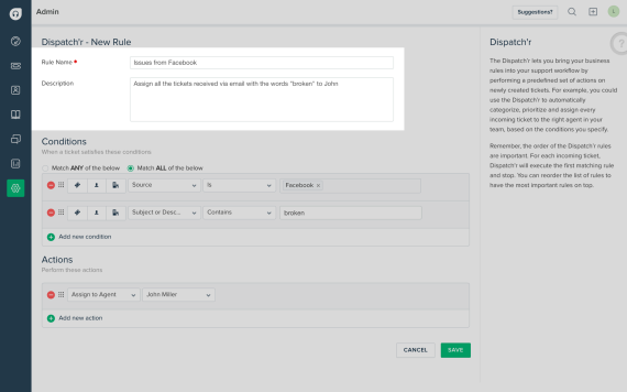 Automated ticket assignment in free helpdesk system