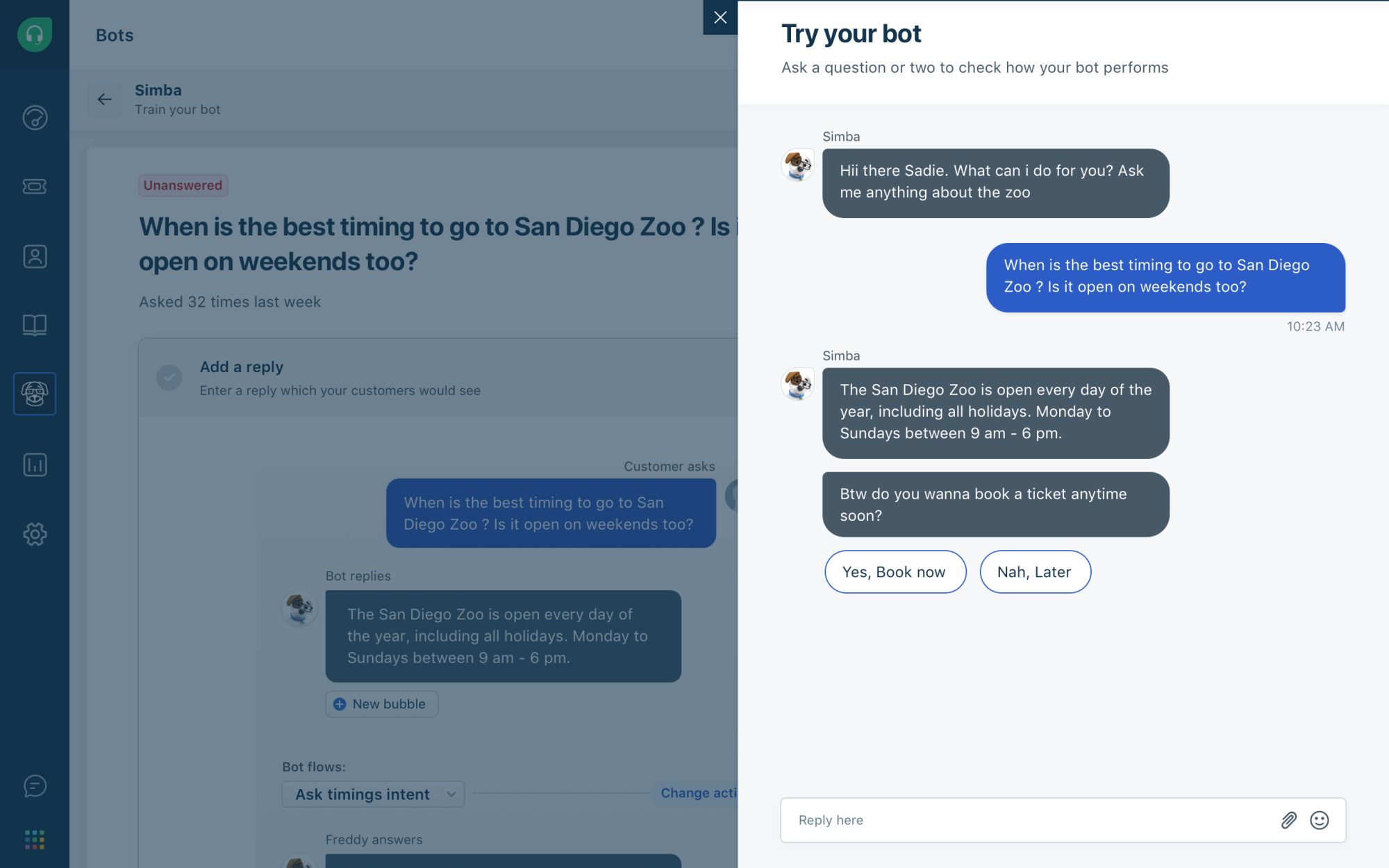 Training your bot in Freshdesk