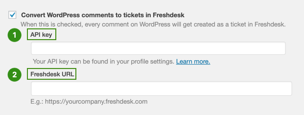 Instale o plug-in do Freshdesk no WordPress para que automaticamente os comentários recebidos em seu site sejam convertidos em tickets de suporte.