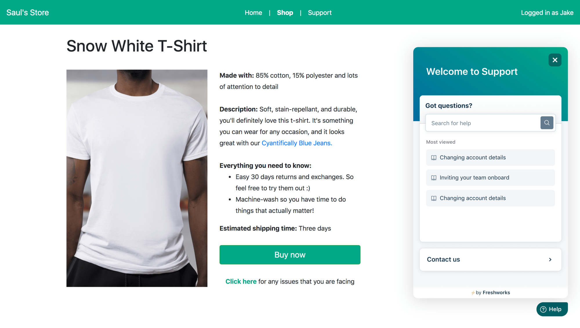 Com o nosso widget de ajuda, é possível mostrar as perguntas frequentes para melhorar a experiência dos seus usuários.