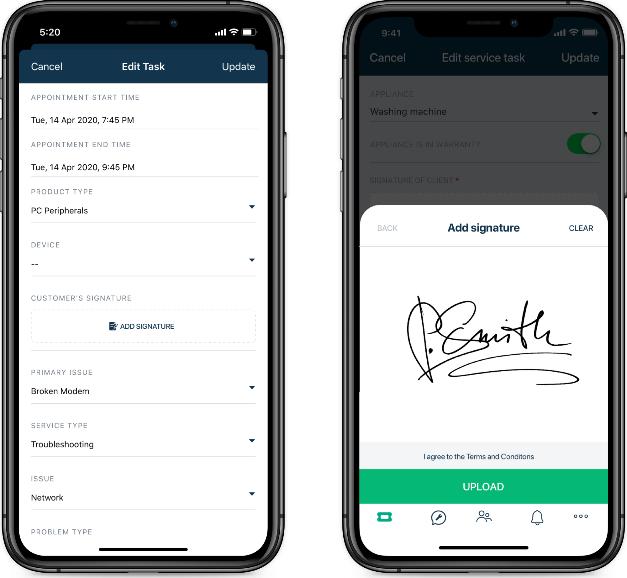 Aumente a satisfação de cliente, oferecendo a opção de assinaturas digitais no sistema HVAC cada vez que um serviço é completado