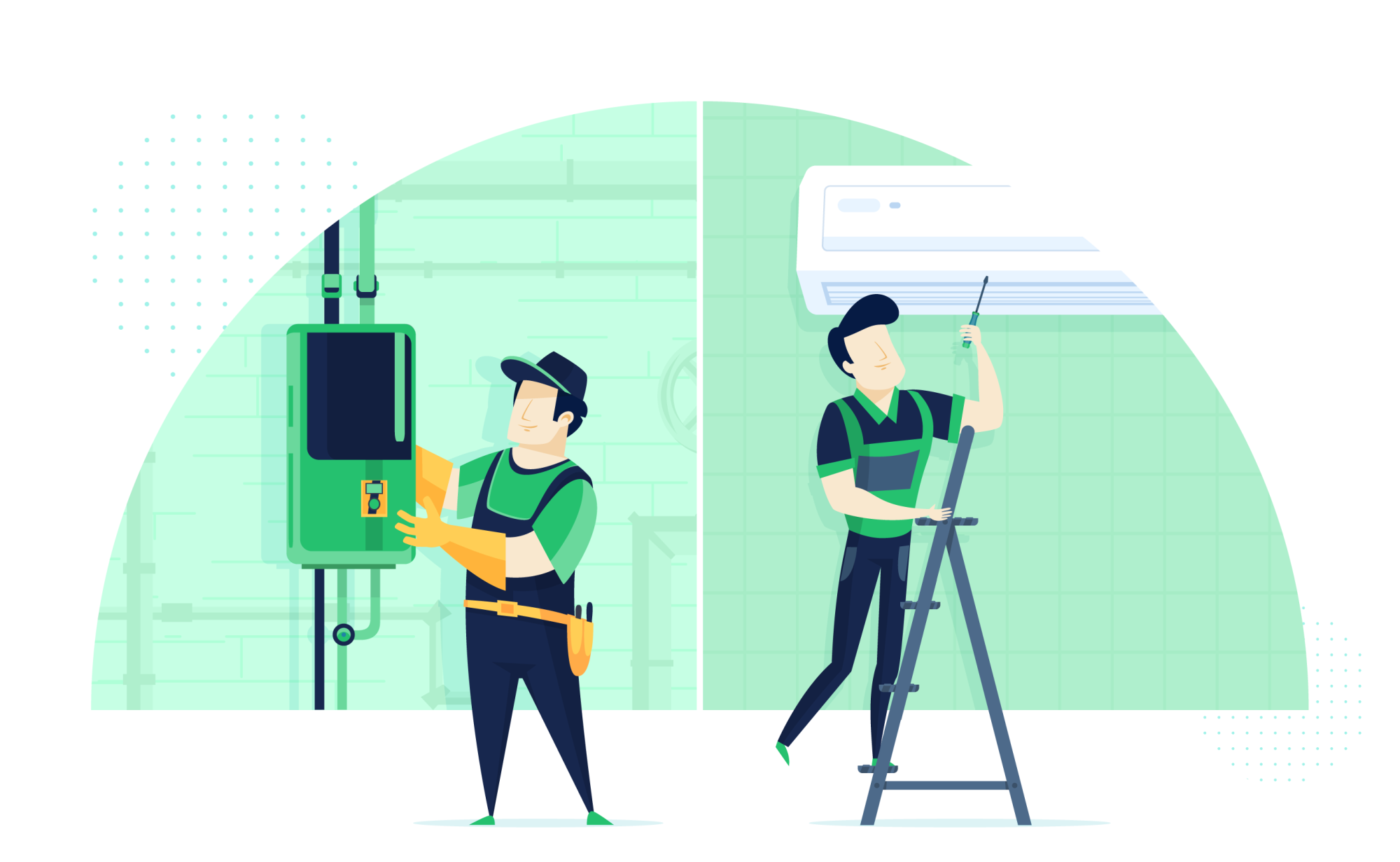 O sistema HVAC ajuda as empresas a administrar todas suas operações de serviço e os cronogramas de trabalhos.
