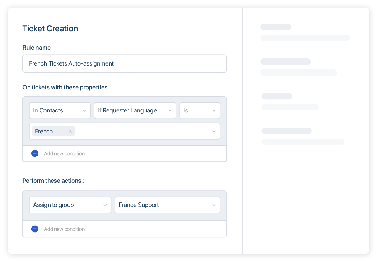 Use Freshdesk automations to quickly sort incoming tickets and assign them automatically